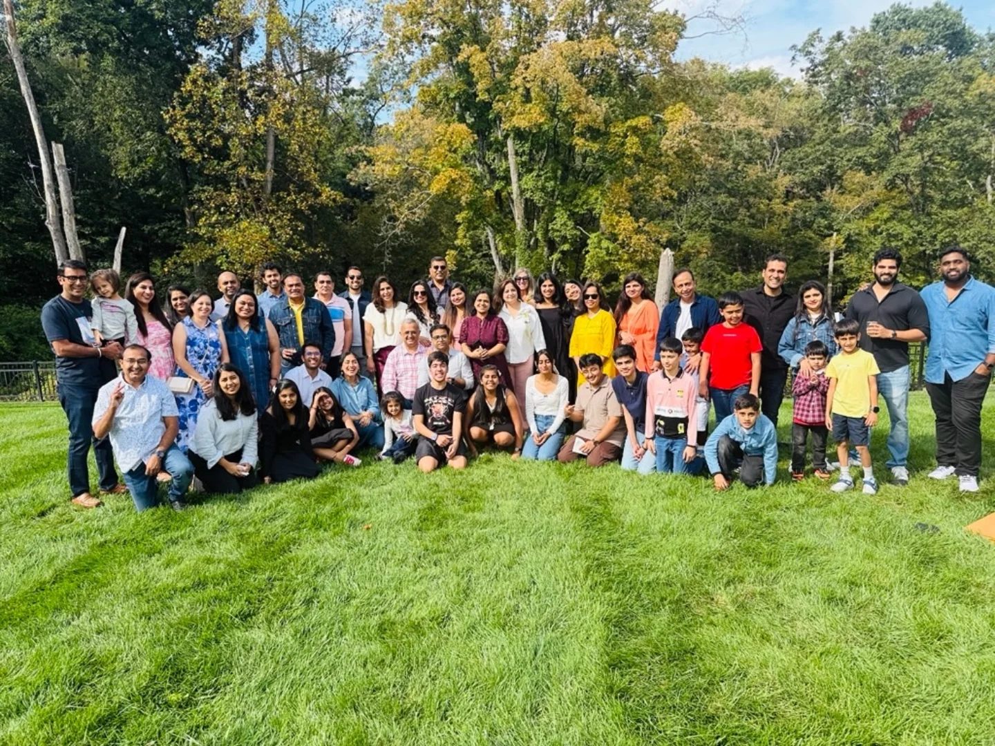 Damco's US team and their families on a lawn