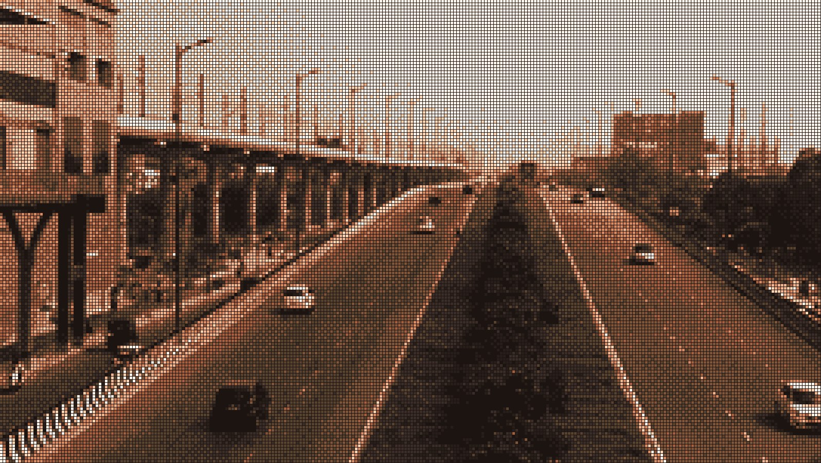 The Delhi to Faridabad skyway, etched in bronze